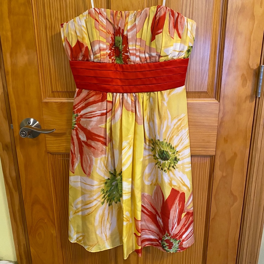 BCBG strapless floral dress